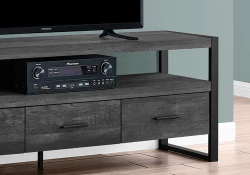 59" Black Cabinet Enclosed Storage TV Stand