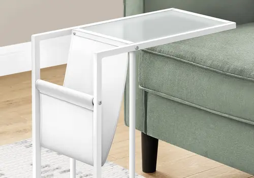 White Modern Metal And Glass Tv Table