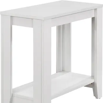 22" White Wood End Table With Shelf
