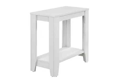 22" White Wood End Table With Shelf