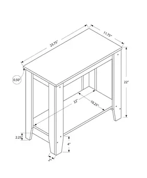 22" Black And Gray End Table With Shelf