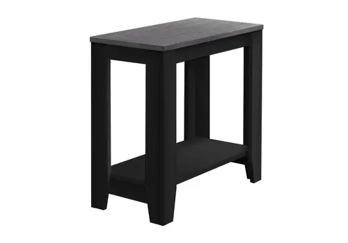 22" Black And Gray End Table With Shelf