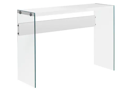44" White and Clear Solid Console Table