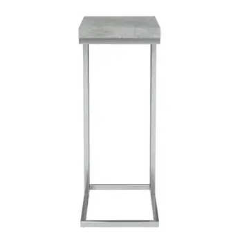 18.25" X 10.25" X 25.25" Grey Particle Board Metal  Accent Table