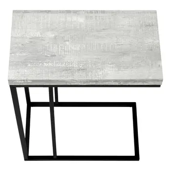 18.25" X 10.25" X 25.25" Greyblack Particle Board Metal  Accent Table