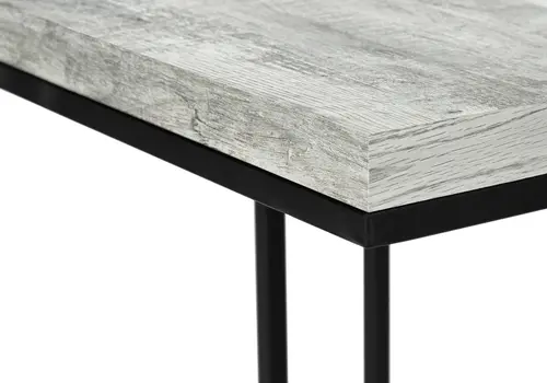 18.25" X 10.25" X 25.25" Greyblack Particle Board Metal  Accent Table