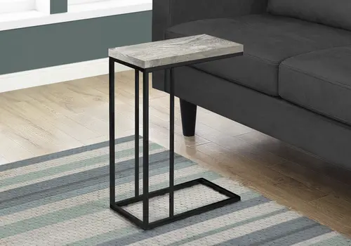 18.25" X 10.25" X 25.25" Greyblack Particle Board Metal  Accent Table