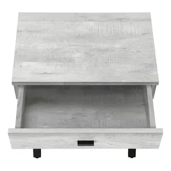 22" Black And Gray Wood And Metal End Table With Drawer