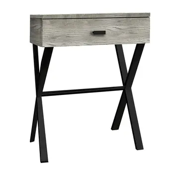 22" Black And Gray Wood And Metal End Table With Drawer