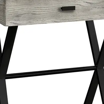 22" Black And Gray Wood And Metal End Table With Drawer