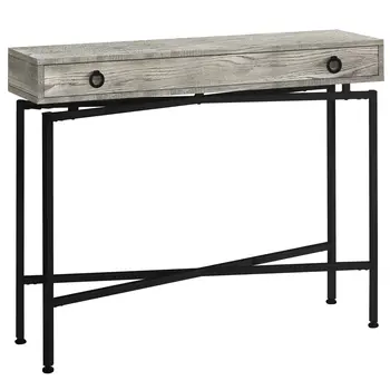 43" Gray And Black Cross Leg Console Table