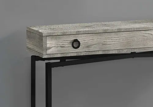 43" Gray And Black Cross Leg Console Table