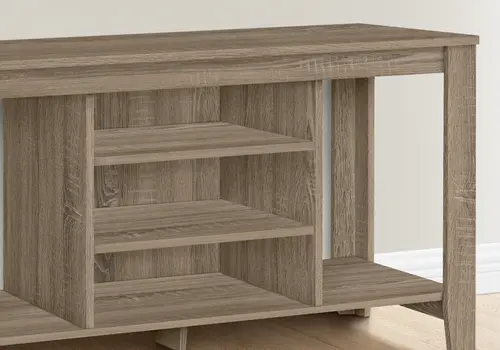 48" Taupe Wood Open Shelving TV Stand