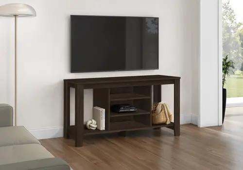 48" Dark Brown Open shelving TV Stand