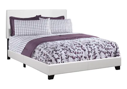 White Faux Leather Queen Bed Frame
