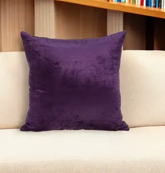 22" Purple Cotton Blend Throw Pillow