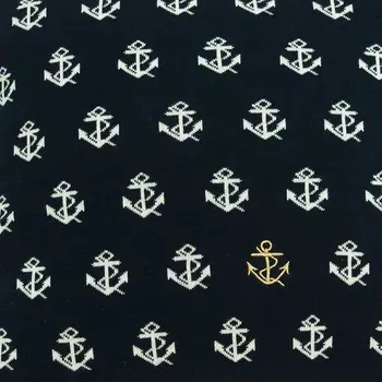 20" Blue and Off White Reversible Nautical Anchor Cotton Throw Pillow