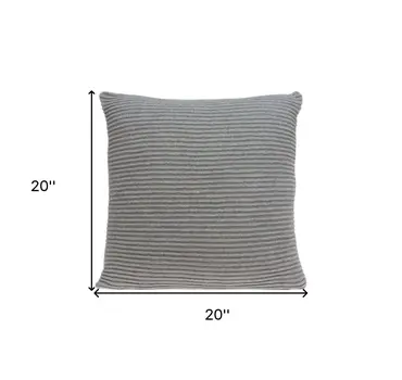 20" X 7" X 20" Elegant Transitional Gray Pillow Cover With Poly Insert