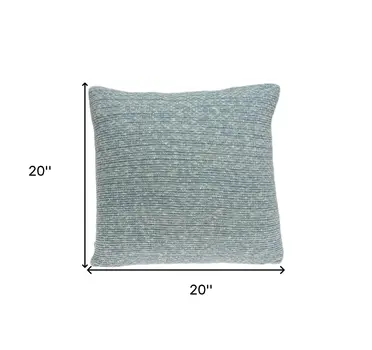 20" Aqua Teal Woven Cotton Blend Throw Pillow