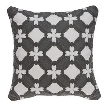 20" X 7" X 20" Transitional Gray And White Pillow Cover With Poly Insert