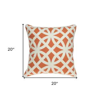 20" X 7" X 20" Transitional Orange Pillow Cover With Poly Insert