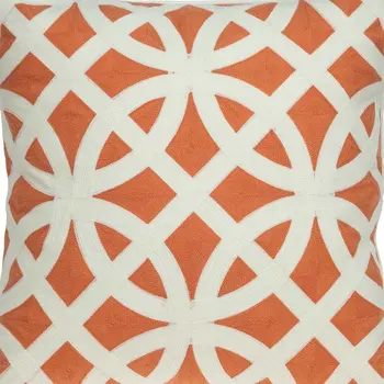20" X 7" X 20" Transitional Orange Pillow Cover With Poly Insert
