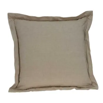 20" Beige Brown And Orange Striped Cotton Blend Throw Pillow