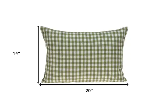20" X 6" X 14" Tropical Green Pillow Cover With Poly Insert