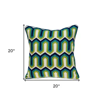 20" X 7" X 20" Handmade Transitional Multicolored Pillow Cover With Poly Insert