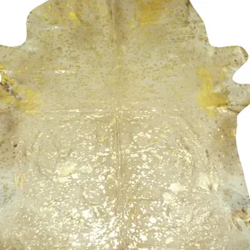 5' X 6' Gold Cowhide Handmade Area Rug