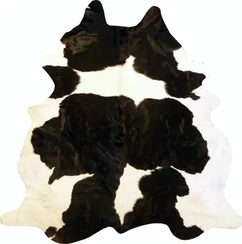 5' X 6' Brown And White Cowhide Handmade Area Rug