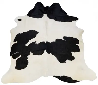 5' X 6' Brown And White Cowhide Handmade Area Rug