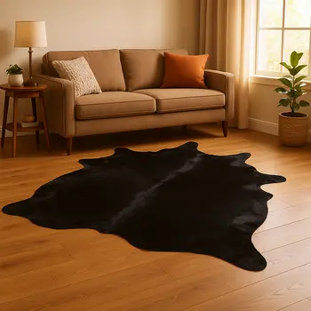5' X 6' Natural Cowhide Handmade Area Rug