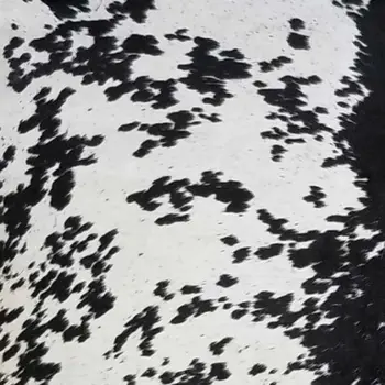 5' X 6' Black And White Cowhide Handmade Area Rug