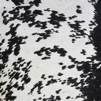 5' X 6' Black And White Cowhide Handmade Area Rug