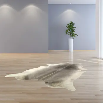 5' X 6' Natural Cowhide Handmade Area Rug