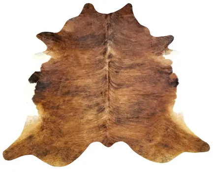 6' X 7' Brown And White Cowhide Handmade Area Rug