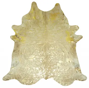 6' X 7' Gold Cowhide Handmade Area Rug