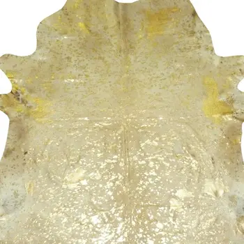 6' X 7' Gold Cowhide Handmade Area Rug