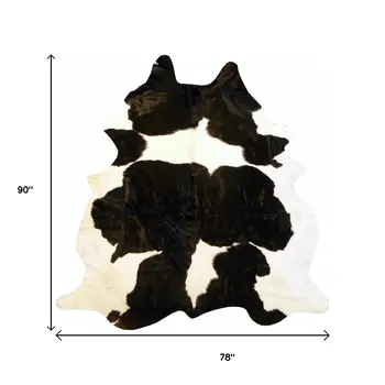 6' X 7' Brown And White Cowhide Handmade Area Rug