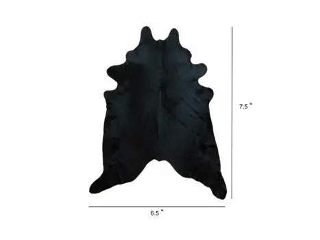 6' X 7' Black Cowhide Handmade Area Rug