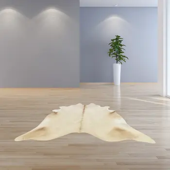 6' X 7' Champagne Cowhide Handmade Area Rug