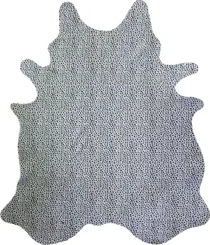 6' X 7' Black And White Cowhide Handmade Area Rug