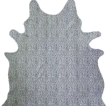6' X 7' Black And White Cowhide Handmade Area Rug