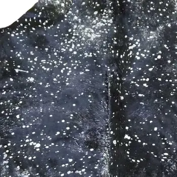 6' X 7' Black And Silver Cowhide Handmade Area Rug