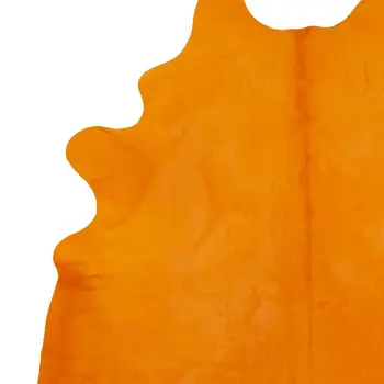 6' X 7' Orange Cowhide Handmade Area Rug