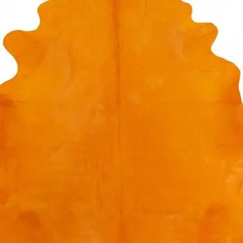 6' X 7' Orange Cowhide Handmade Area Rug