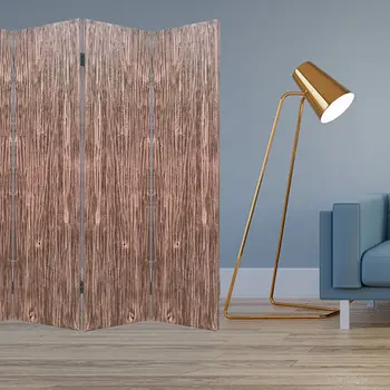 84" Brown Folding Four Panel Screen Room Divider