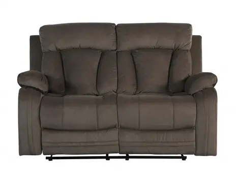 Two Piece Indoor Brown Microsuede Five Person Seating Set