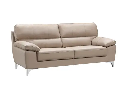 Two Piece Indoor Beige Faux Leather Five Person Seating Set
